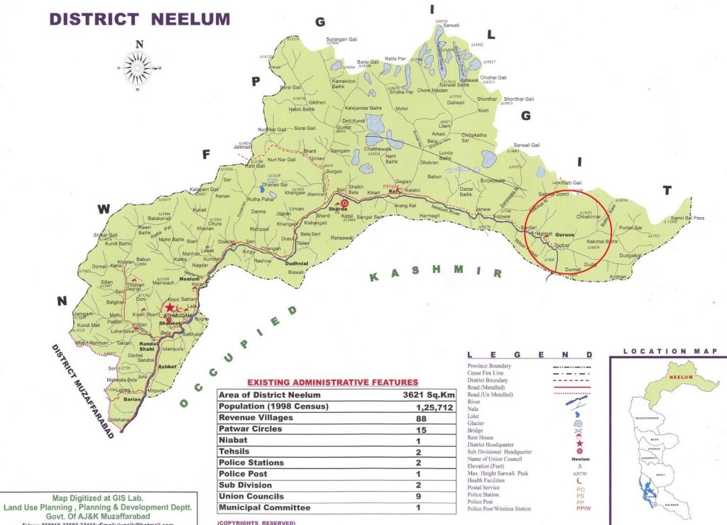 neelum valley tour map