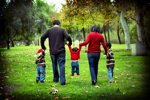 family-walking-in-park